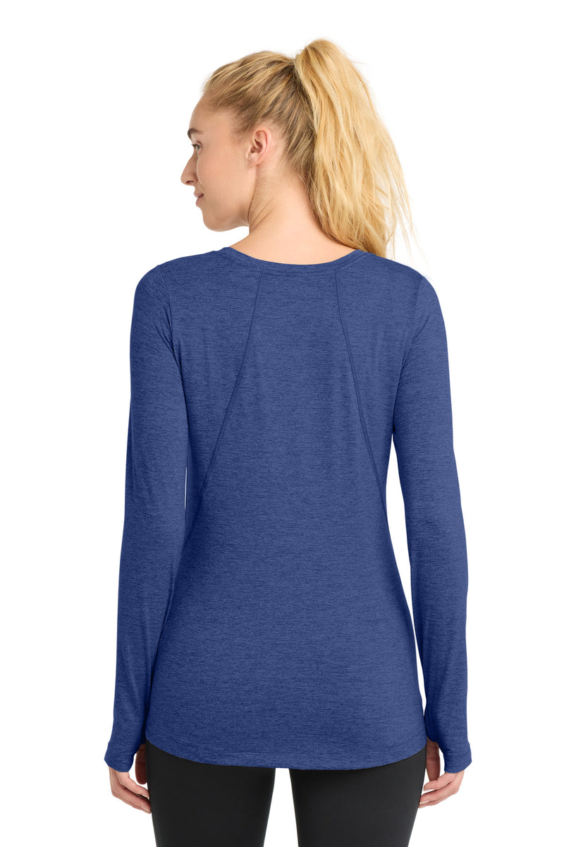 Sport-Tek  Women's Exchange 1.5 Long Sleeve Crew - True Royal Heather