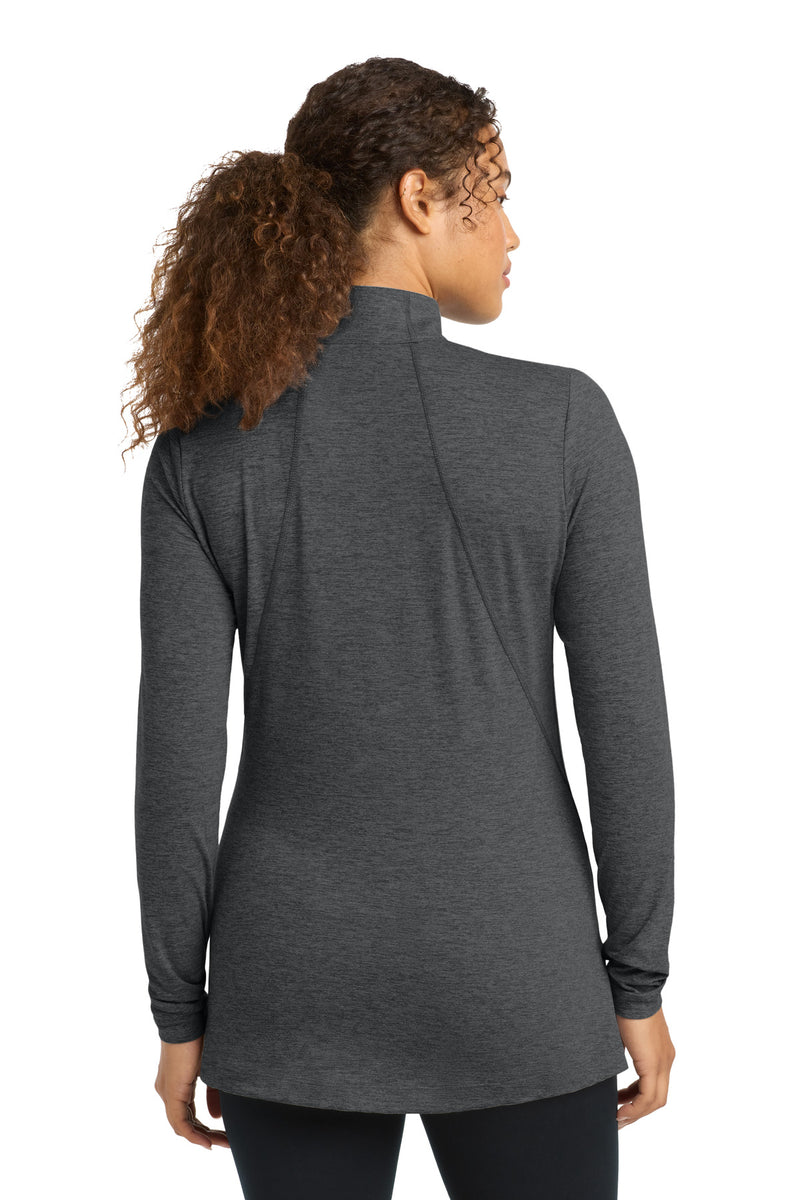 Sport-Tek Women's Exchange 1.5 Long Sleeve 1/2-Zip - Graphite Heather