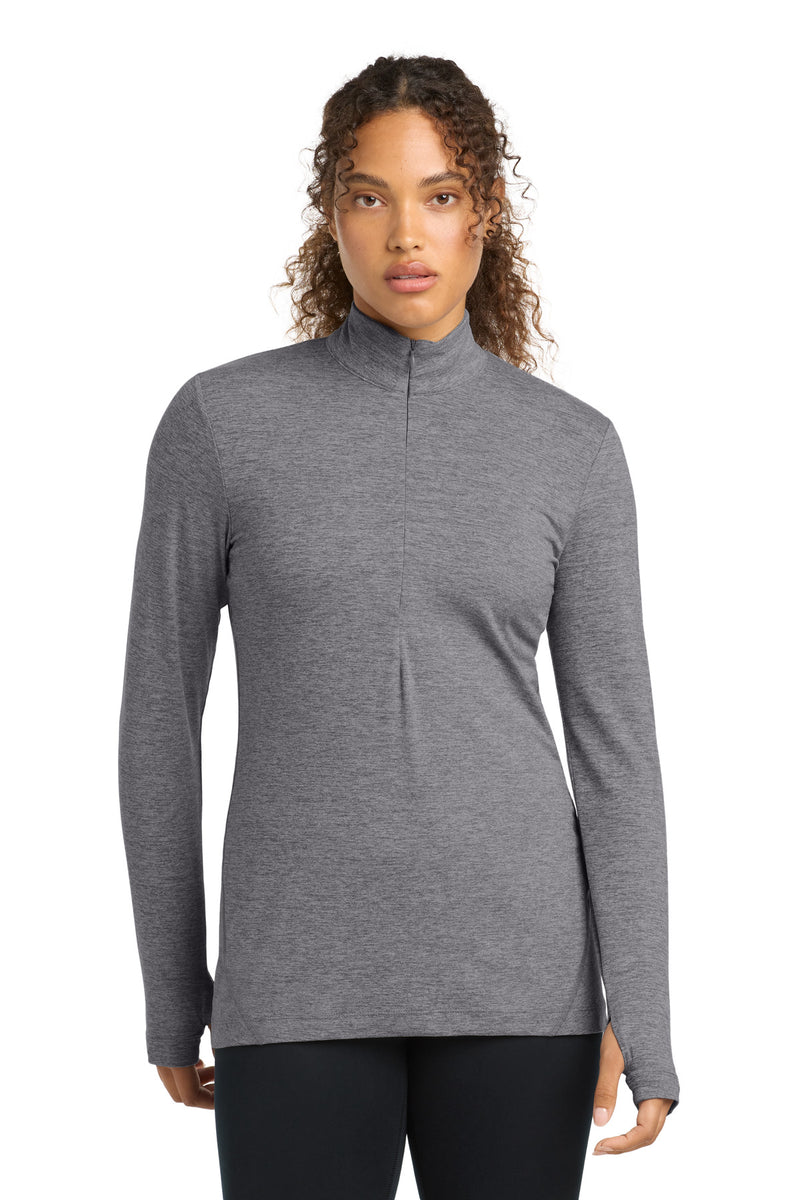 Sport-Tek Women's Exchange 1.5 Long Sleeve 1/2-Zip - Grey Heather