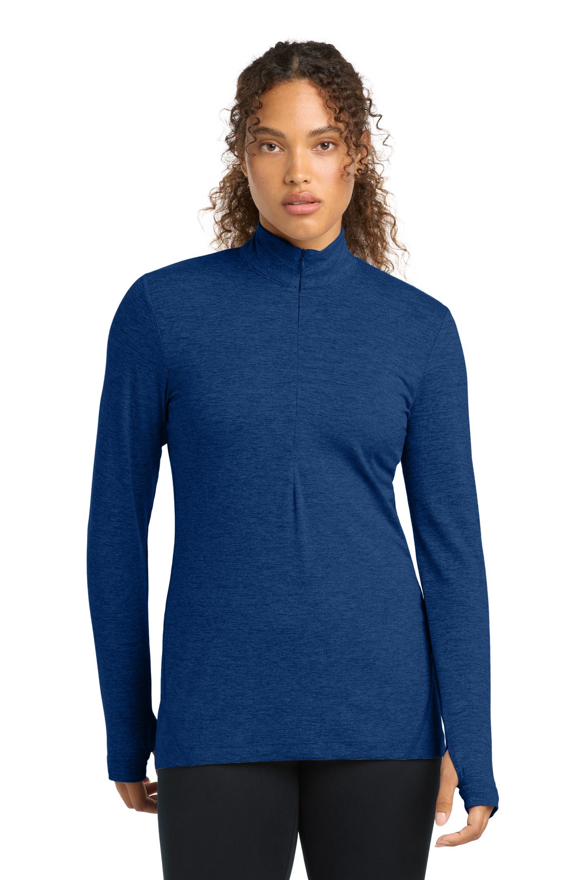 Sport-Tek Women's Exchange 1.5 Long Sleeve 1/2-Zip - True Royal Heather