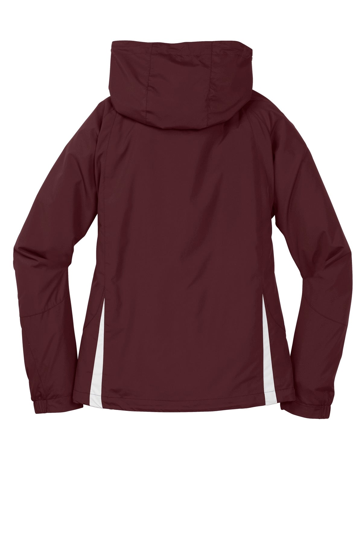 Sport-Tek Women's Colorblock Hooded Raglan Jacket - Maroon/ White
