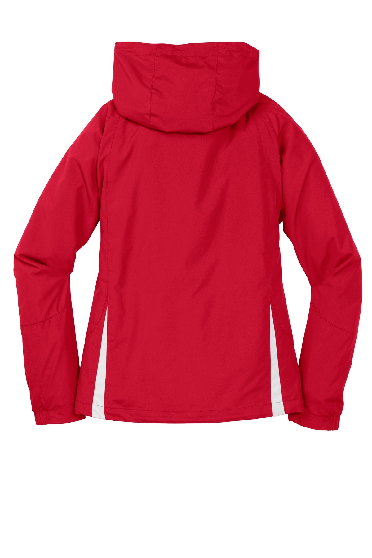 Sport-Tek Women's Colorblock Hooded Raglan Jacket - True Red/ White