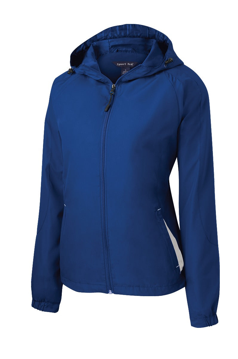 Sport-Tek Women's Colorblock Hooded Raglan Jacket - True Royal/ White
