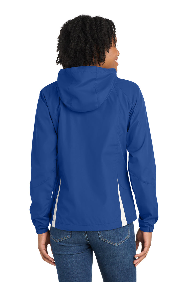 Sport-Tek Women's Colorblock Hooded Raglan Jacket - True Royal/ White