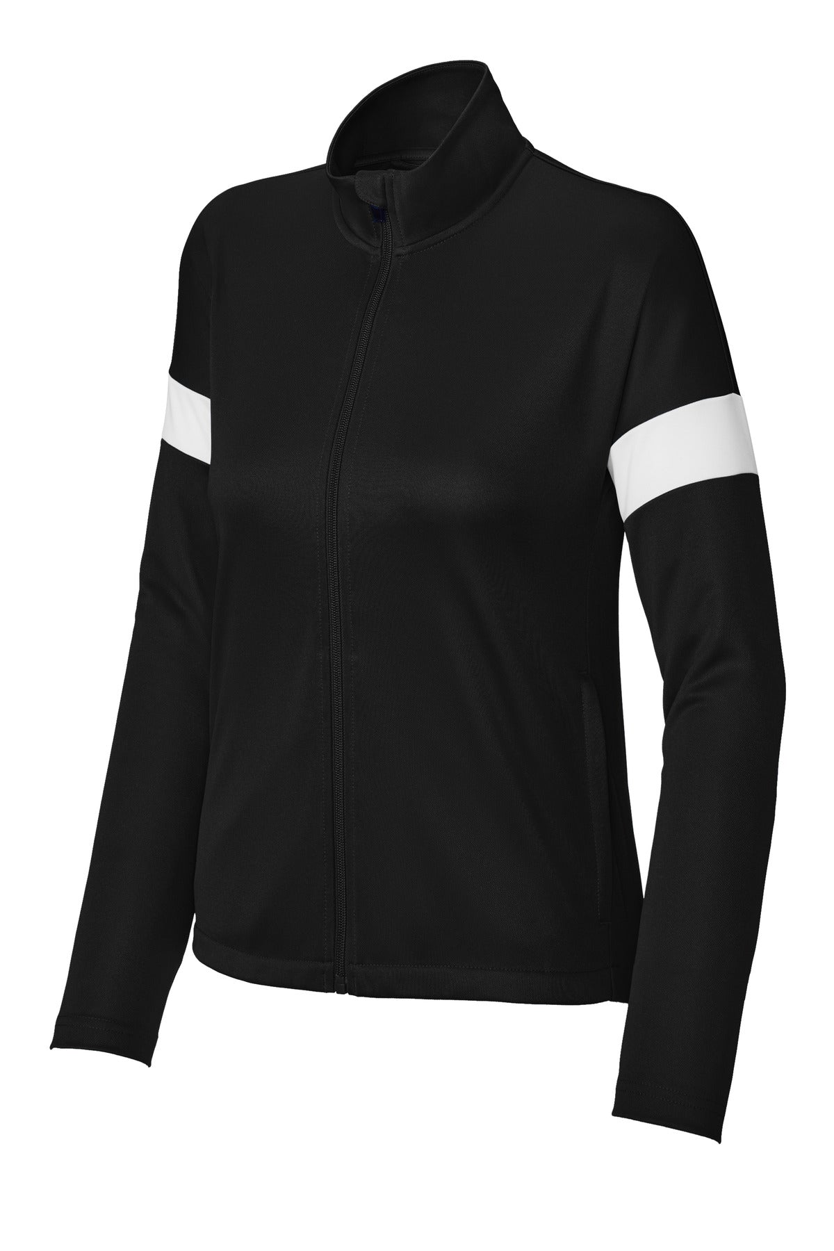 Sport-Tek Women's Travel Full-Zip Jacket - Black/ White