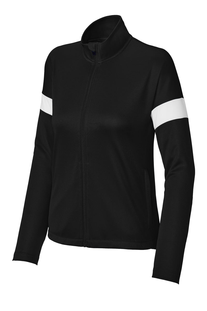 Sport-Tek Women's Travel Full-Zip Jacket - Black/ White