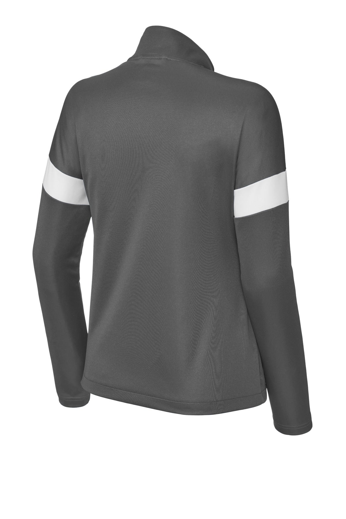 Sport-Tek Women's Travel Full-Zip Jacket - Iron Grey/ White