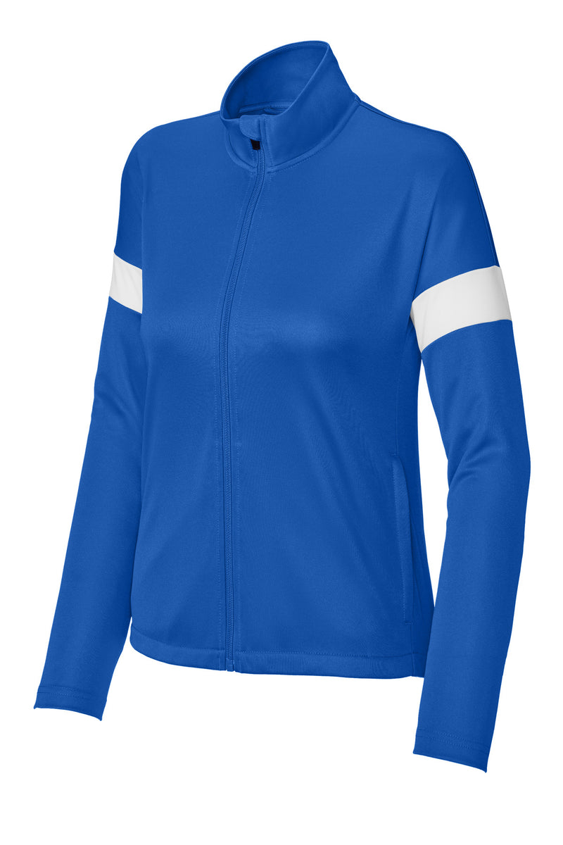 Sport-Tek Women's Travel Full-Zip Jacket - True Royal/ White