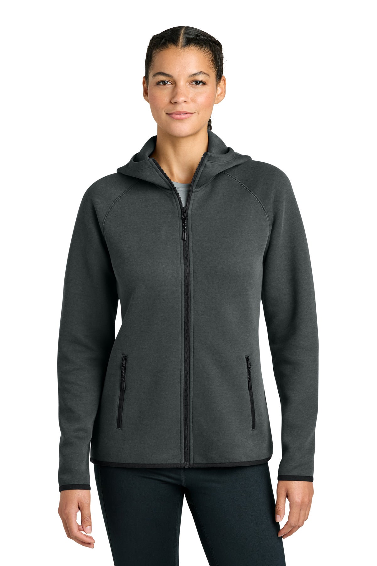Sport-Tek Women's Phenom Full-Zip Hoodie - Iron Grey