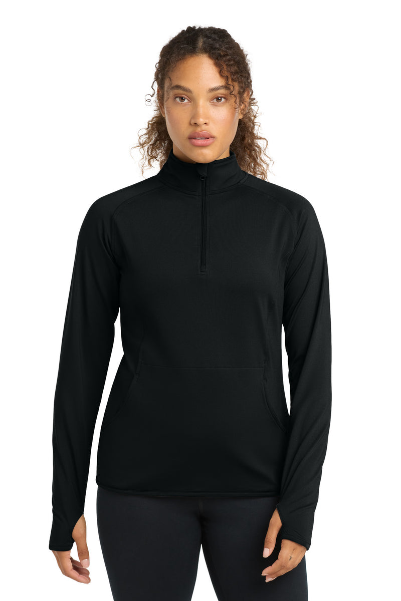Sport-Tek Women's Sport-Wick Stretch 1/4-Zip Pullover - Black