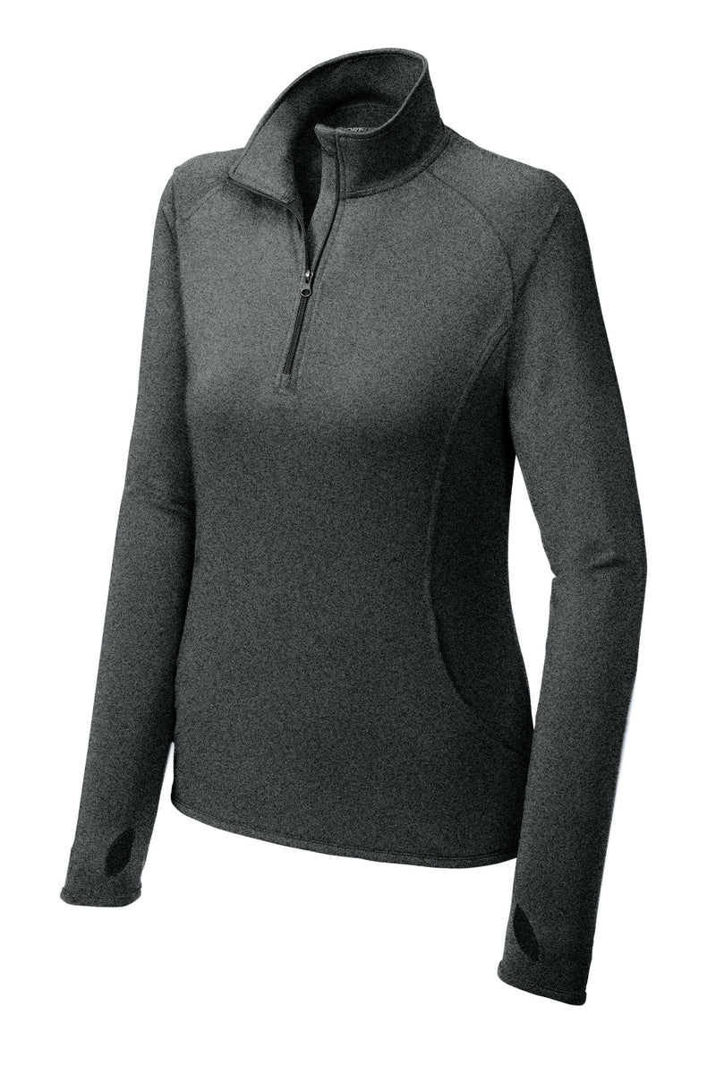 Sport-Tek Women's Sport-Wick Stretch 1/4-Zip Pullover - Charcoal Grey Heather
