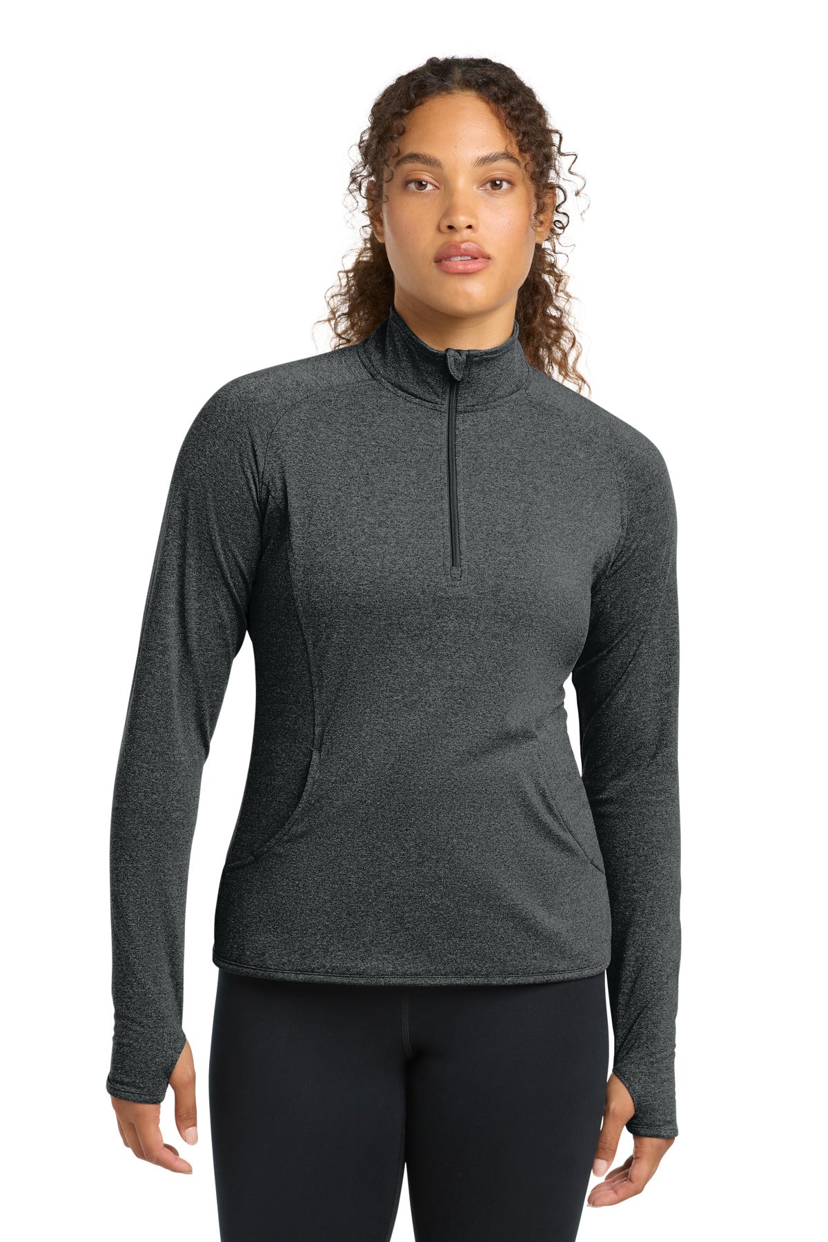Sport-Tek Women's Sport-Wick Stretch 1/4-Zip Pullover - Charcoal Grey Heather