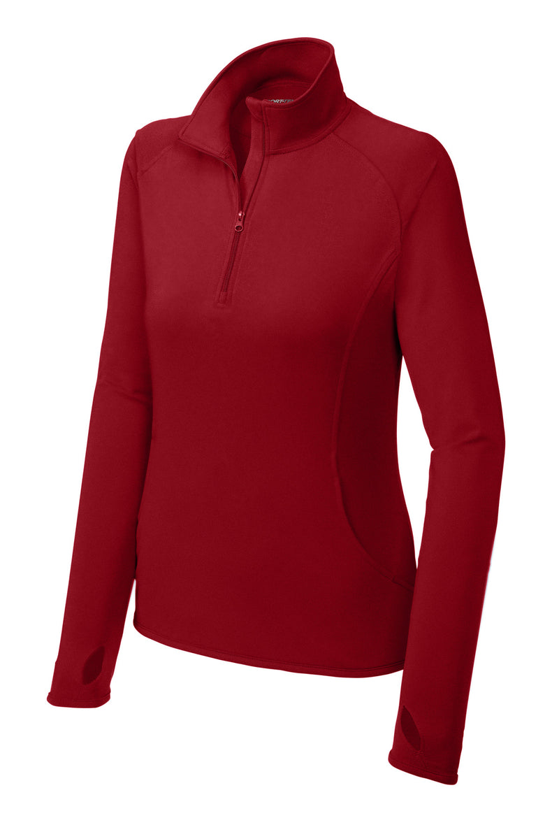 Sport-Tek Women's Sport-Wick Stretch 1/4-Zip Pullover - Deep Red