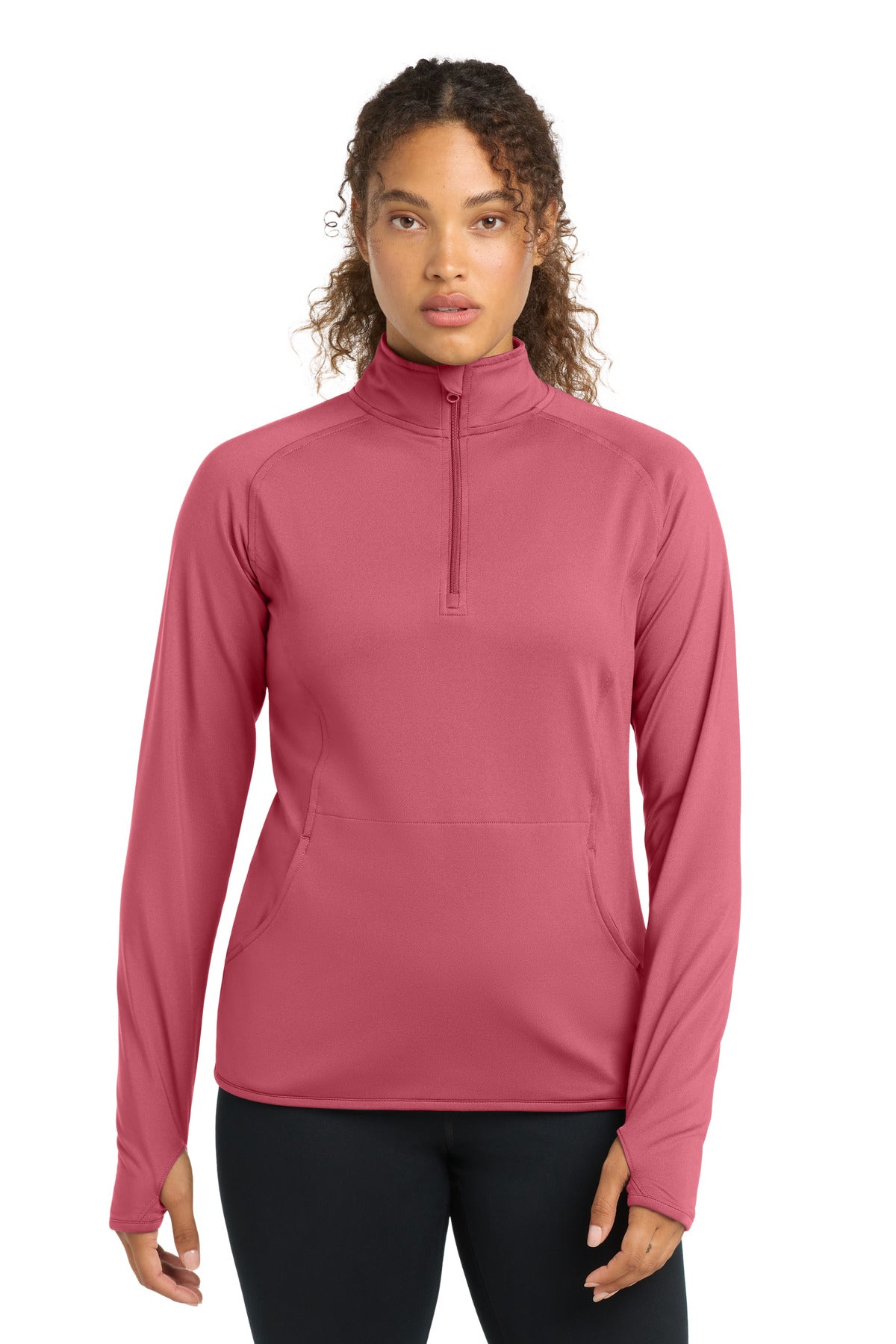 Sport-Tek Women's Sport-Wick Stretch 1/4-Zip Pullover - Dusty Rose