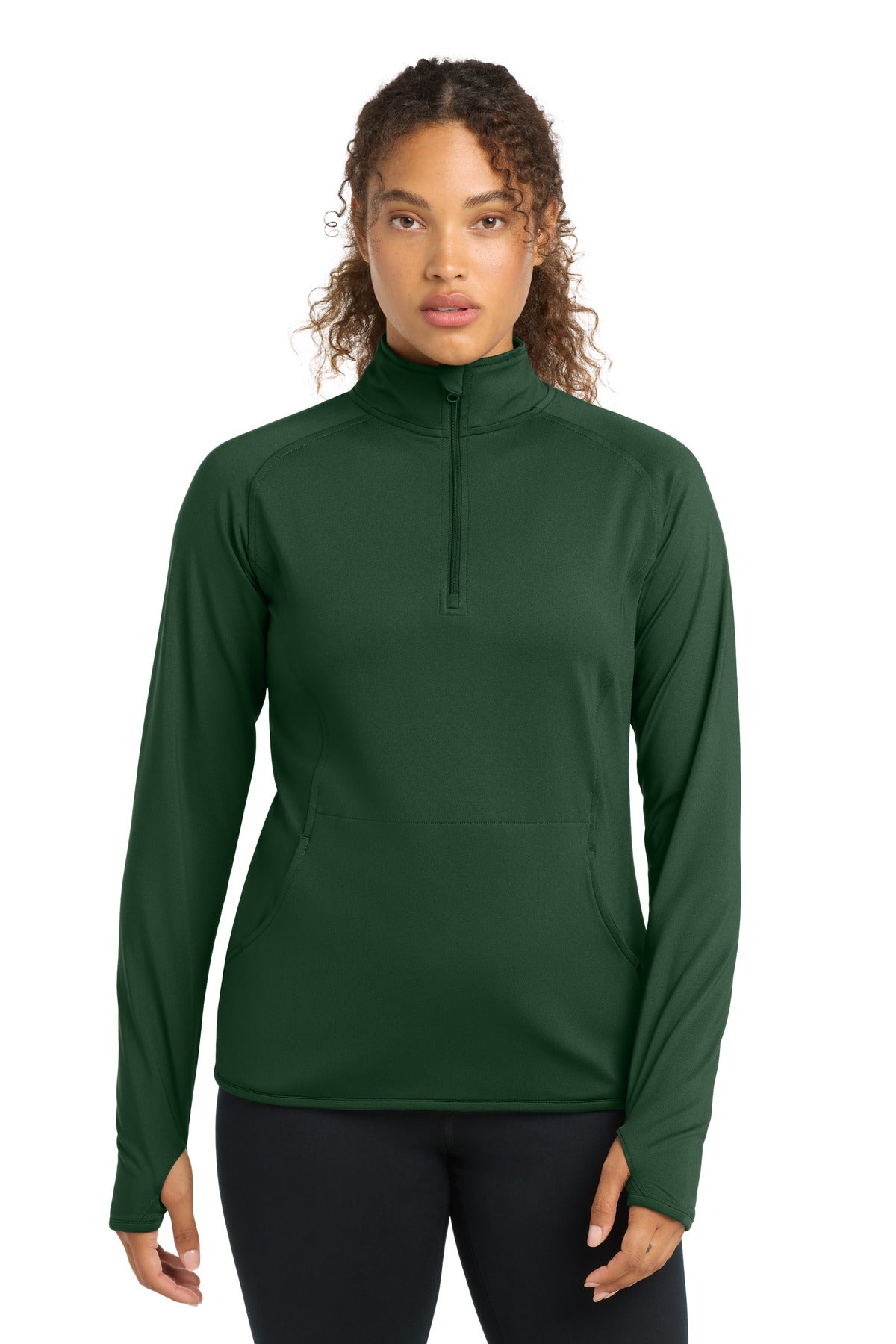 Sport-Tek Women's Sport-Wick Stretch 1/4-Zip Pullover - Forest Green