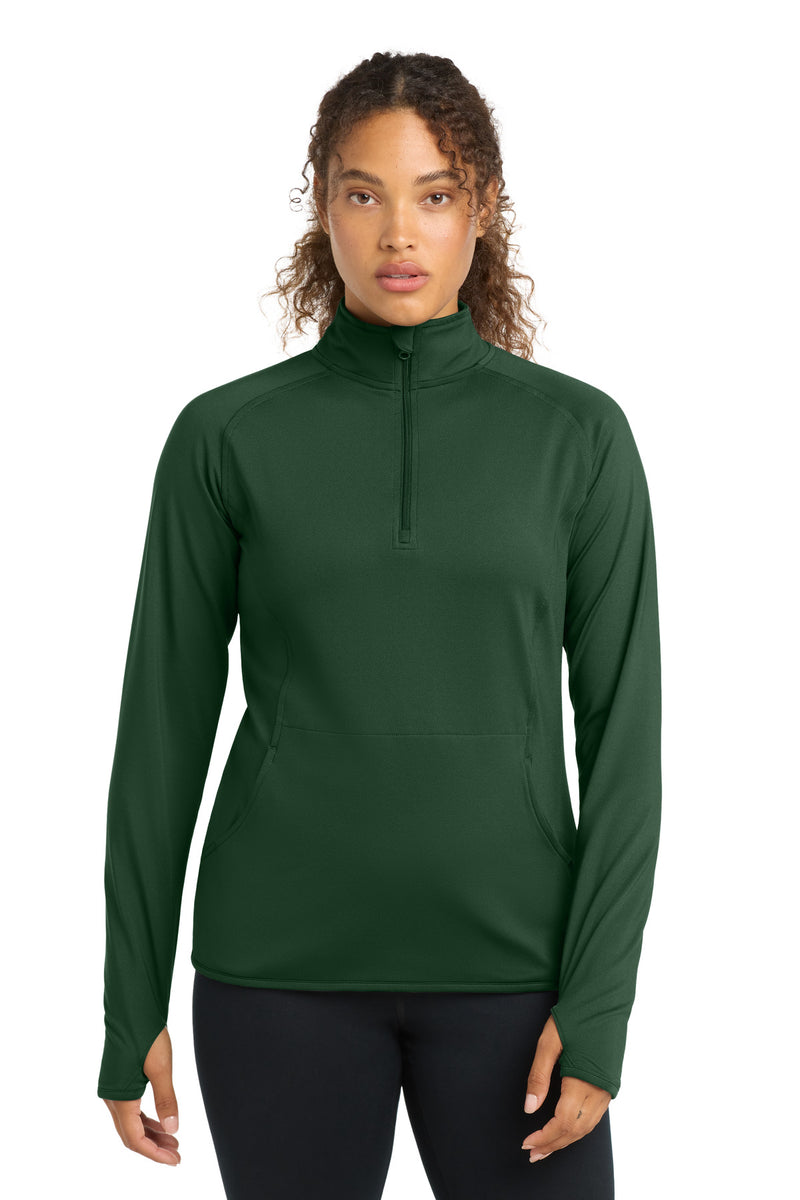 Sport-Tek Women's Sport-Wick Stretch 1/4-Zip Pullover - Forest Green