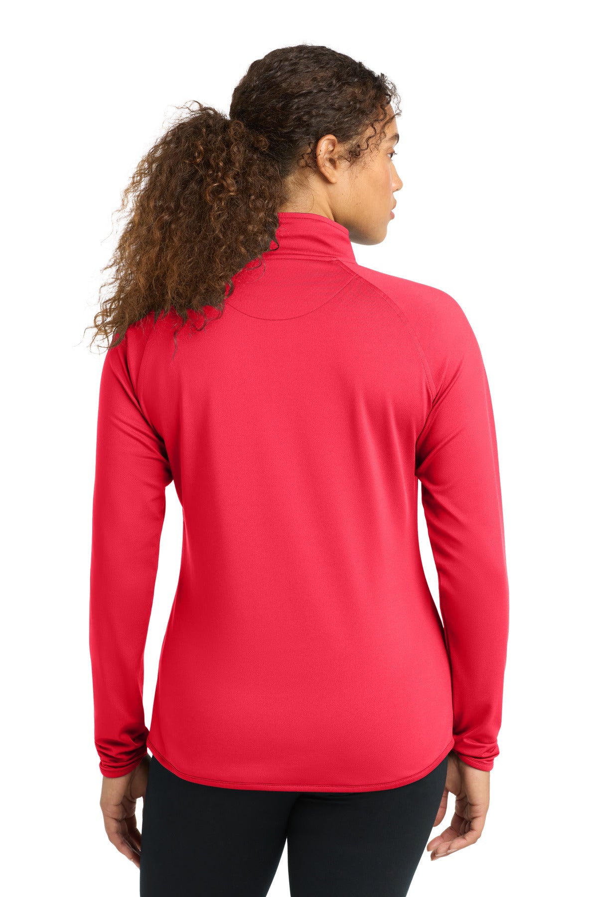 Sport-Tek Women's Sport-Wick Stretch 1/4-Zip Pullover - Hot Coral