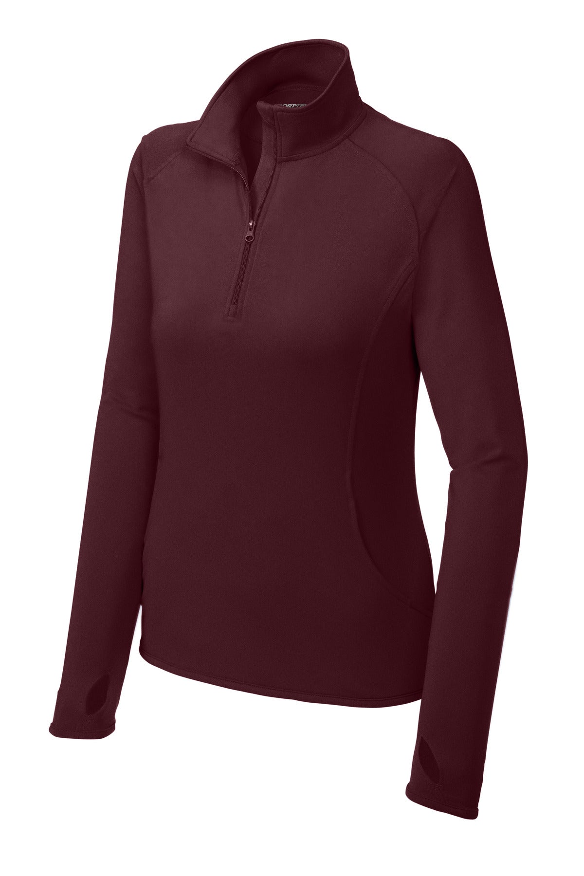 Sport-Tek Women's Sport-Wick Stretch 1/4-Zip Pullover - Maroon