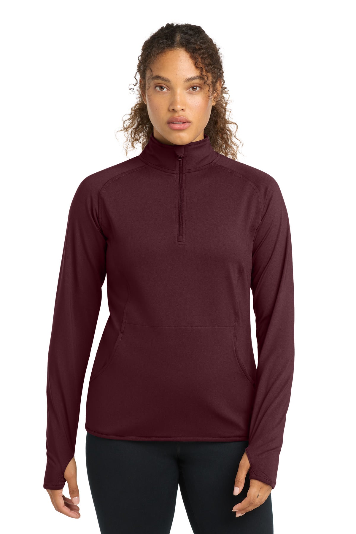 Sport-Tek Women's Sport-Wick Stretch 1/4-Zip Pullover - Maroon