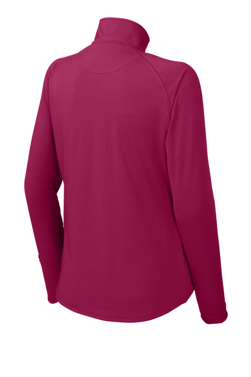 Sport-Tek Women's Sport-Wick Stretch 1/4-Zip Pullover - Pink Rush