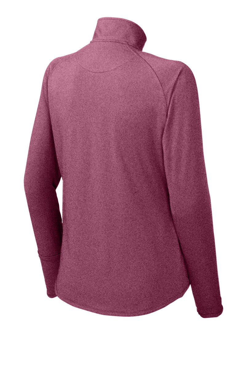 Sport-Tek Women's Sport-Wick Stretch 1/4-Zip Pullover - Pink Rush Heather