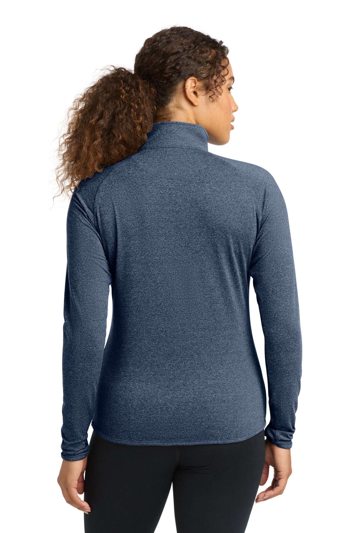 Sport-Tek Women's Sport-Wick Stretch 1/4-Zip Pullover - True Navy Heather