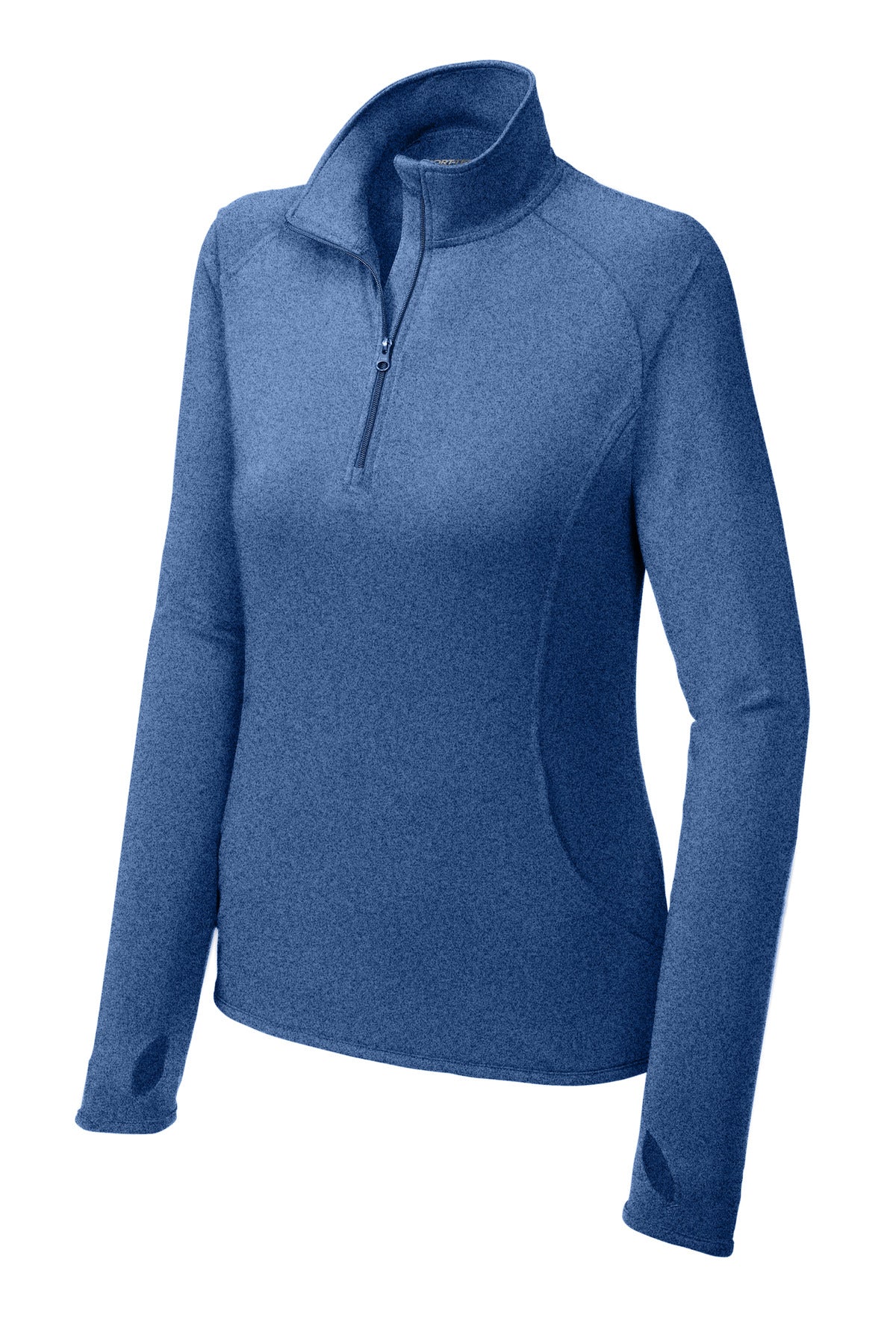 Sport-Tek Women's Sport-Wick Stretch 1/4-Zip Pullover - True Royal Heather