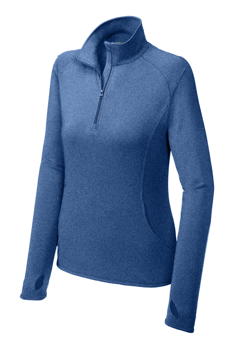 Sport-Tek Women's Sport-Wick Stretch 1/4-Zip Pullover - True Royal Heather