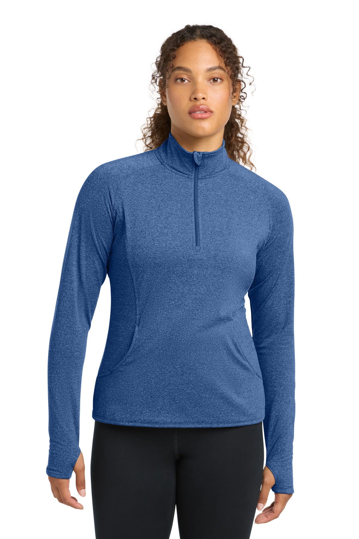 Sport-Tek Women's Sport-Wick Stretch 1/4-Zip Pullover - True Royal Heather