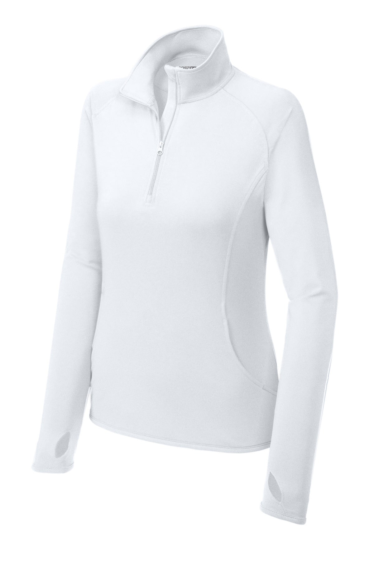 Sport-Tek Women's Sport-Wick Stretch 1/4-Zip Pullover - White