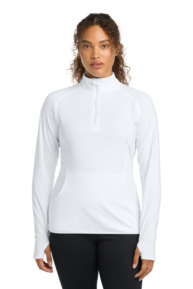 Sport-Tek Women's Sport-Wick Stretch 1/4-Zip Pullover - White