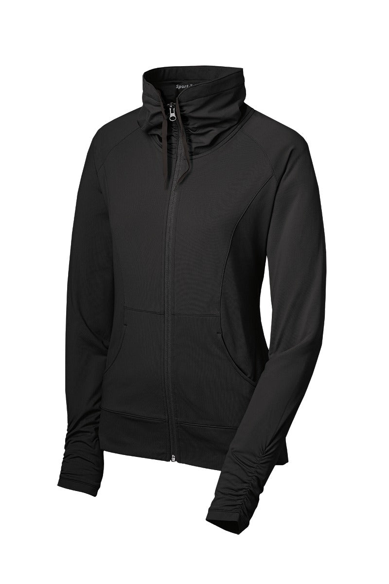 Sport-Tek Women's Sport-Wick Stretch Full-Zip Jacket - Black