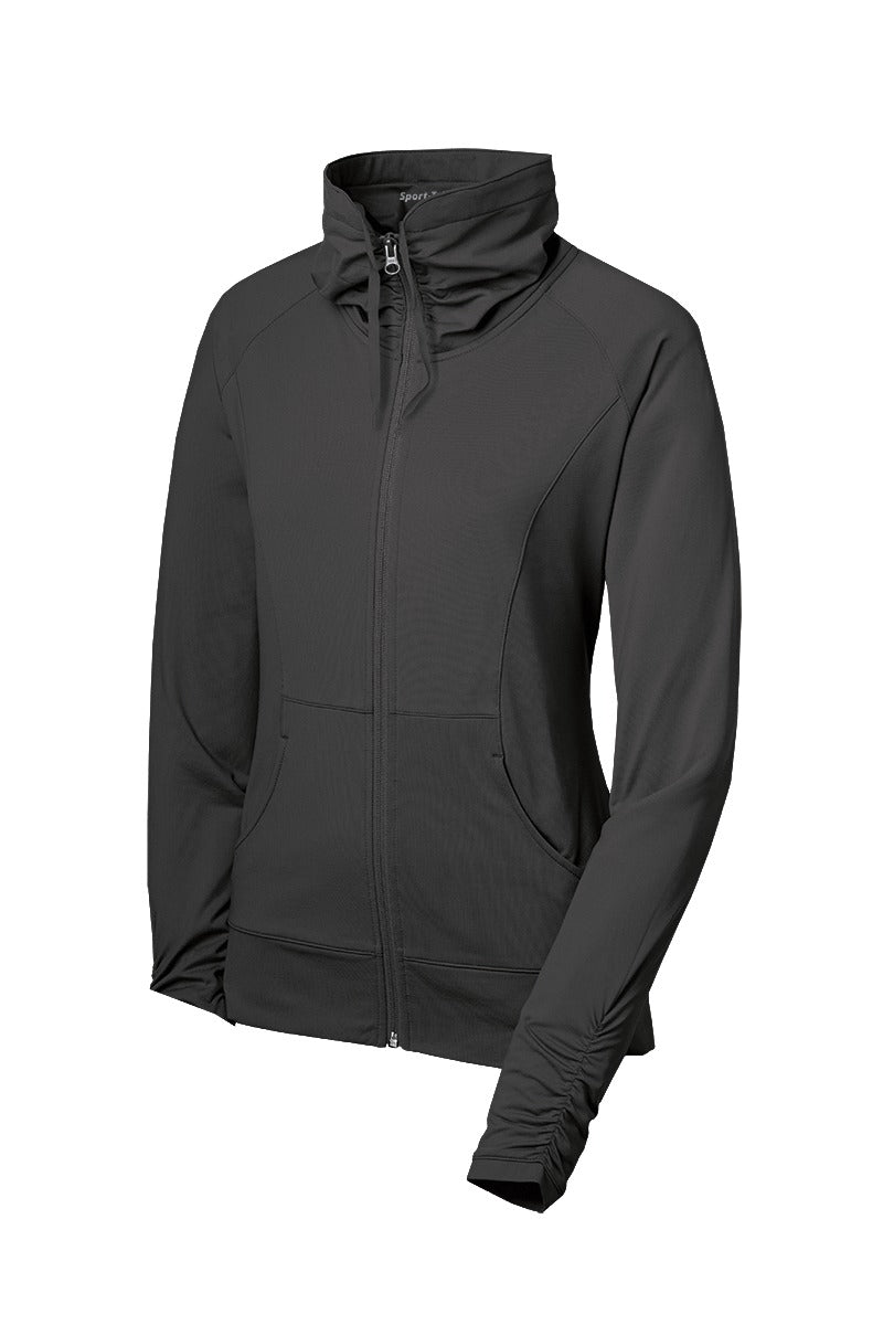Sport-Tek Women's Sport-Wick Stretch Full-Zip Jacket - Charcoal Grey