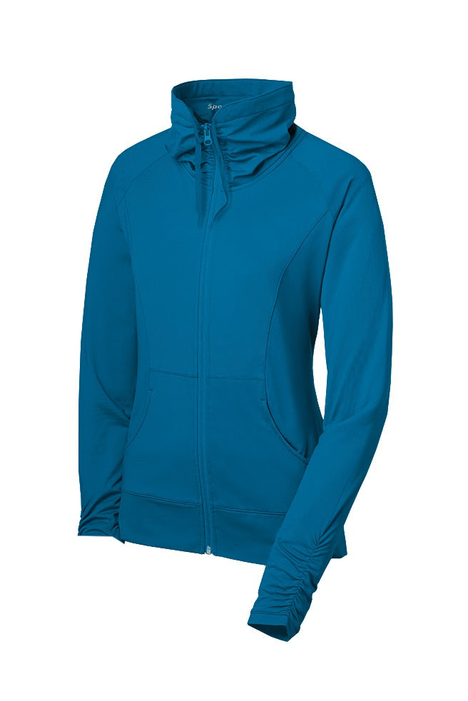 Sport-Tek Women's Sport-Wick Stretch Full-Zip Jacket - Peacock Blue