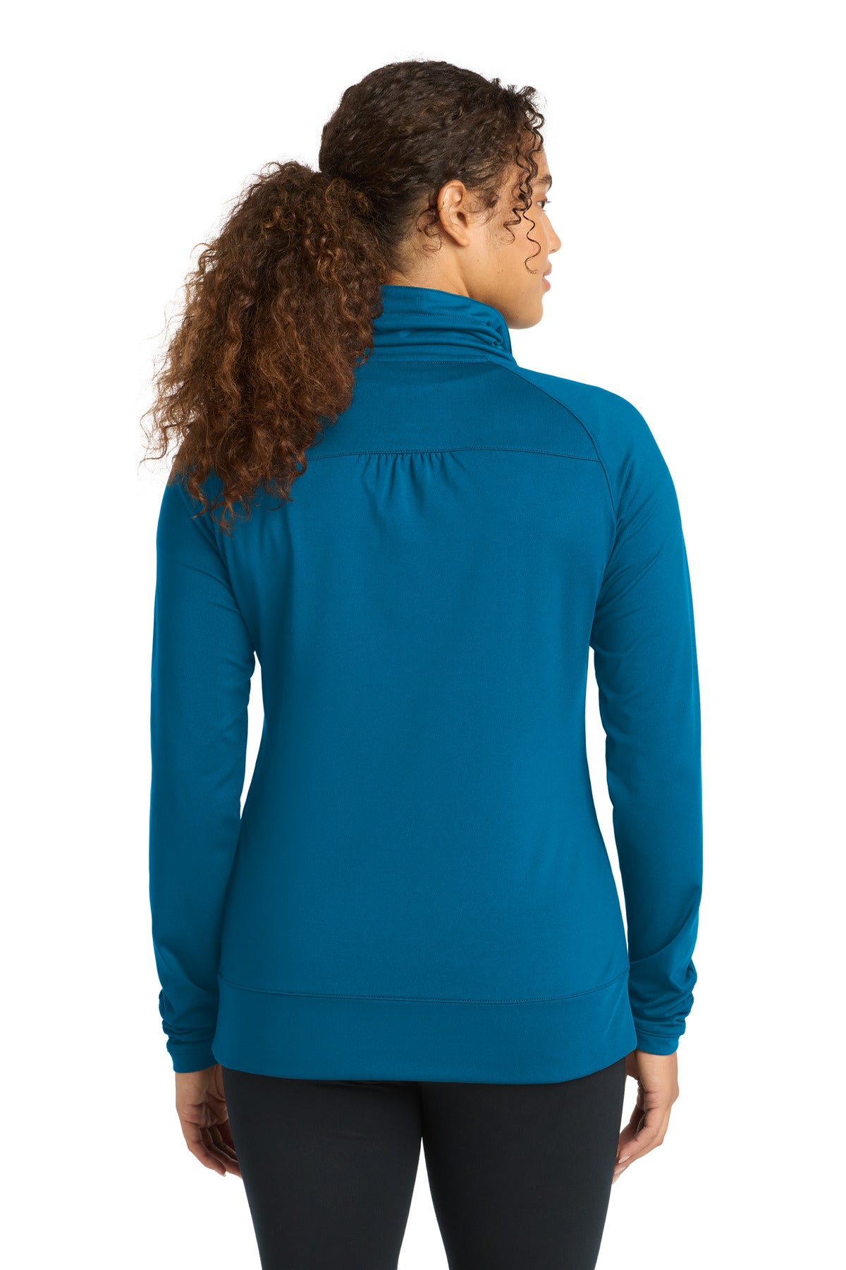 Sport-Tek Women's Sport-Wick Stretch Full-Zip Jacket - Peacock Blue