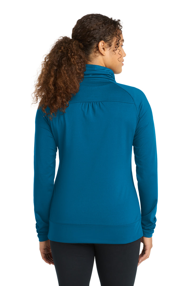 Sport-Tek Women's Sport-Wick Stretch Full-Zip Jacket - Peacock Blue