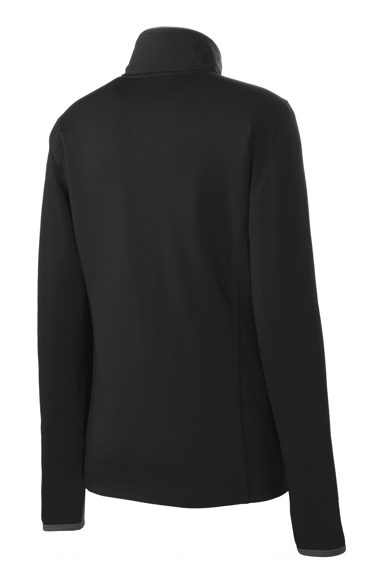 Sport-Tek Women's Sport-Wick Stretch Contrast Full-Zip Jacket - Black/ Charcoal Grey