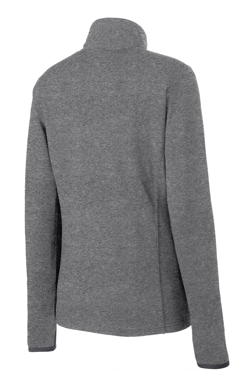 Sport-Tek Women's Sport-Wick Stretch Contrast Full-Zip Jacket - Charcoal Grey Heather/ Charcoal Grey