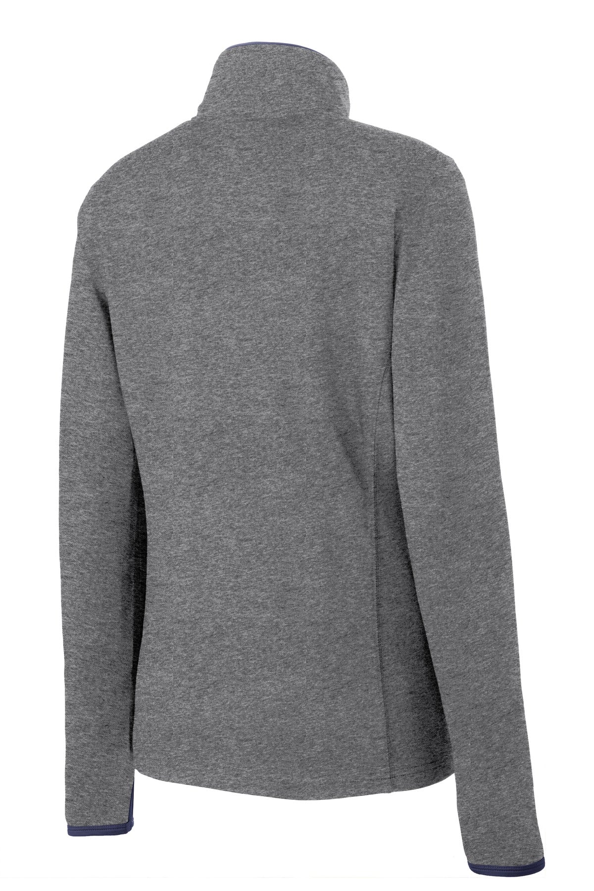 Sport-Tek Women's Sport-Wick Stretch Contrast Full-Zip Jacket - Charcoal Grey Heather/ True Navy