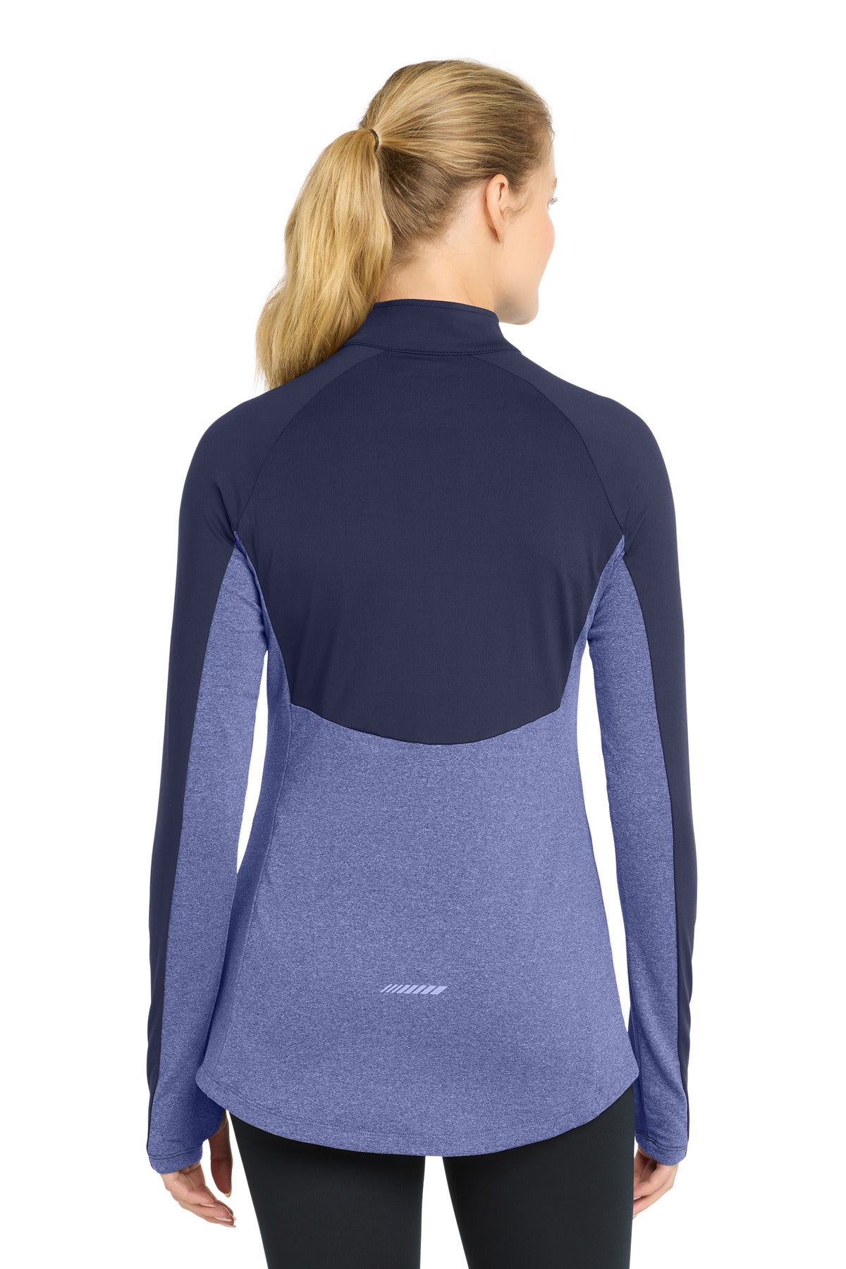 Sport-Tek Women's Sport-Wick Stretch Contrast 1/4-Zip Pullover - True Navy/ True Navy Heather