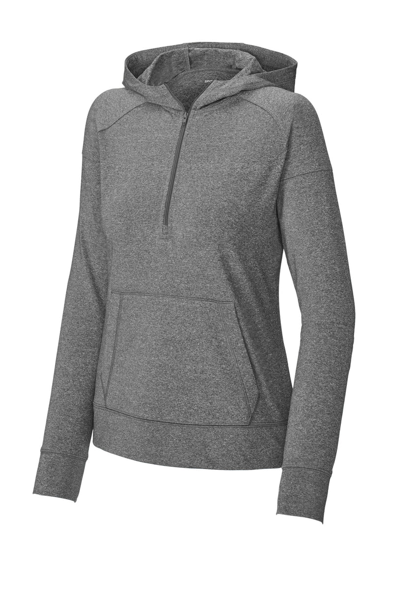 Sport-Tek Women's Sport-Wick Stretch 1/2-Zip Hoodie - Charcoal Grey Heather