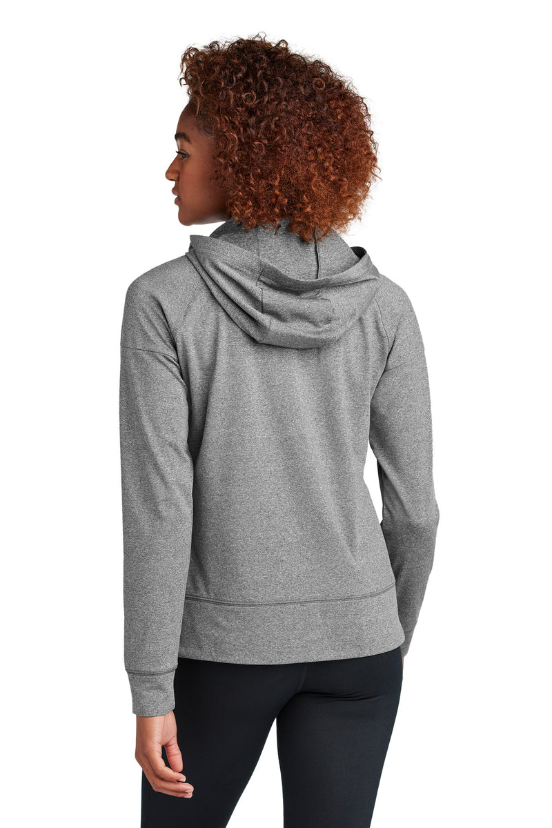 Sport-Tek Women's Sport-Wick Stretch 1/2-Zip Hoodie - Charcoal Grey Heather