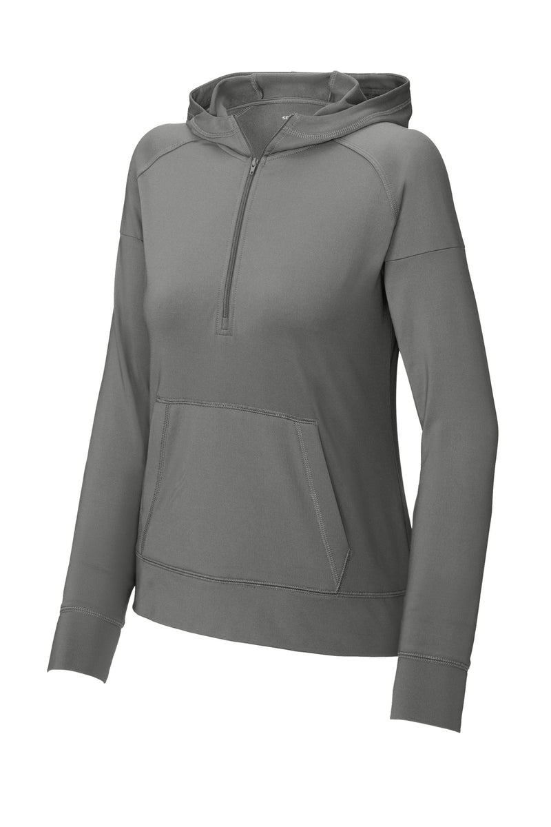 Sport-Tek Women's Sport-Wick Stretch 1/2-Zip Hoodie - Charcoal Grey