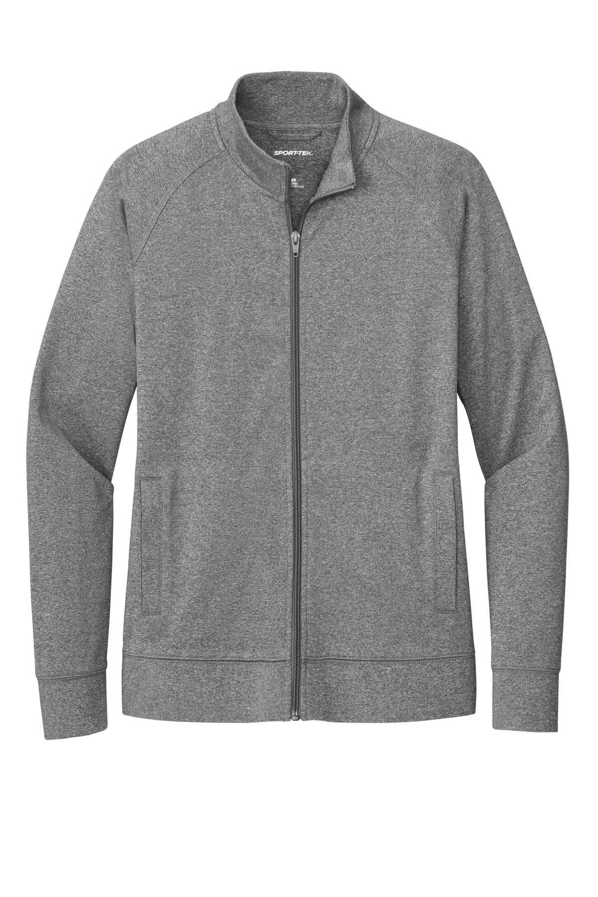 Sport-Tek Women's Sport-Wick Stretch Full-Zip Cadet Jacket - Charcoal Grey Heather