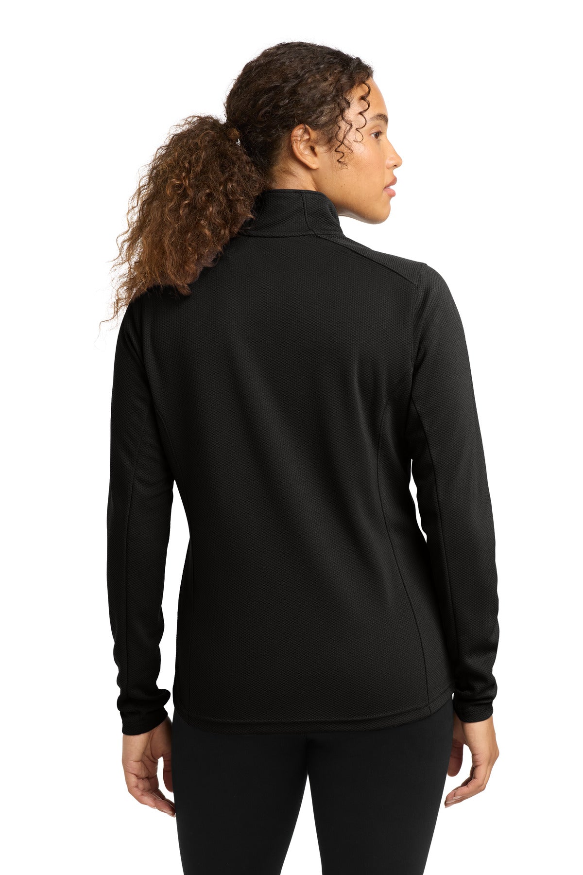 Sport-Tek Women's Sport-Wick Textured 1/4-Zip Pullover - Black