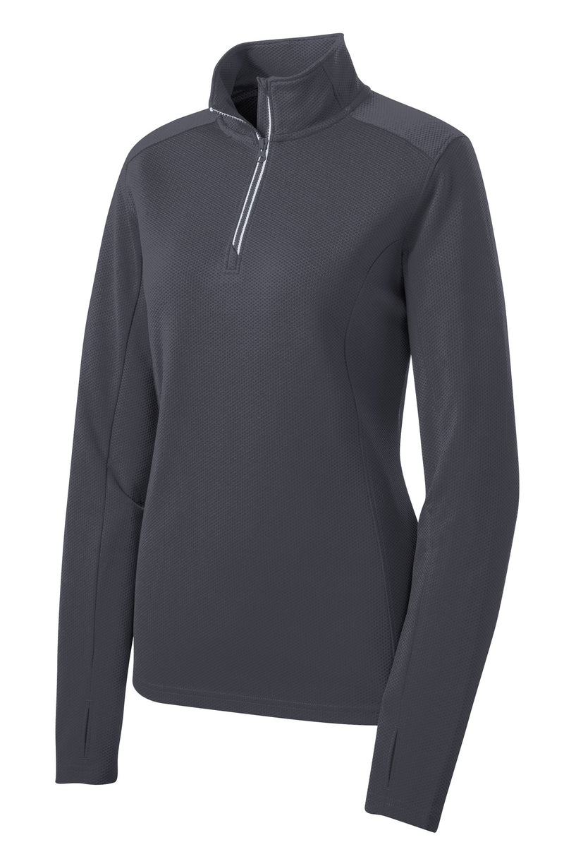 Sport-Tek Women's Sport-Wick Textured 1/4-Zip Pullover - Iron Grey
