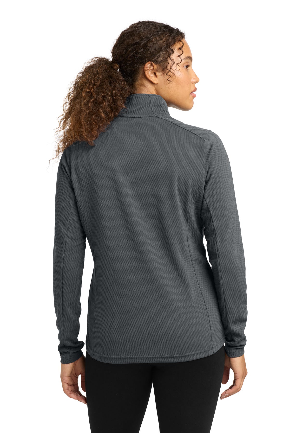 Sport-Tek Women's Sport-Wick Textured 1/4-Zip Pullover - Iron Grey