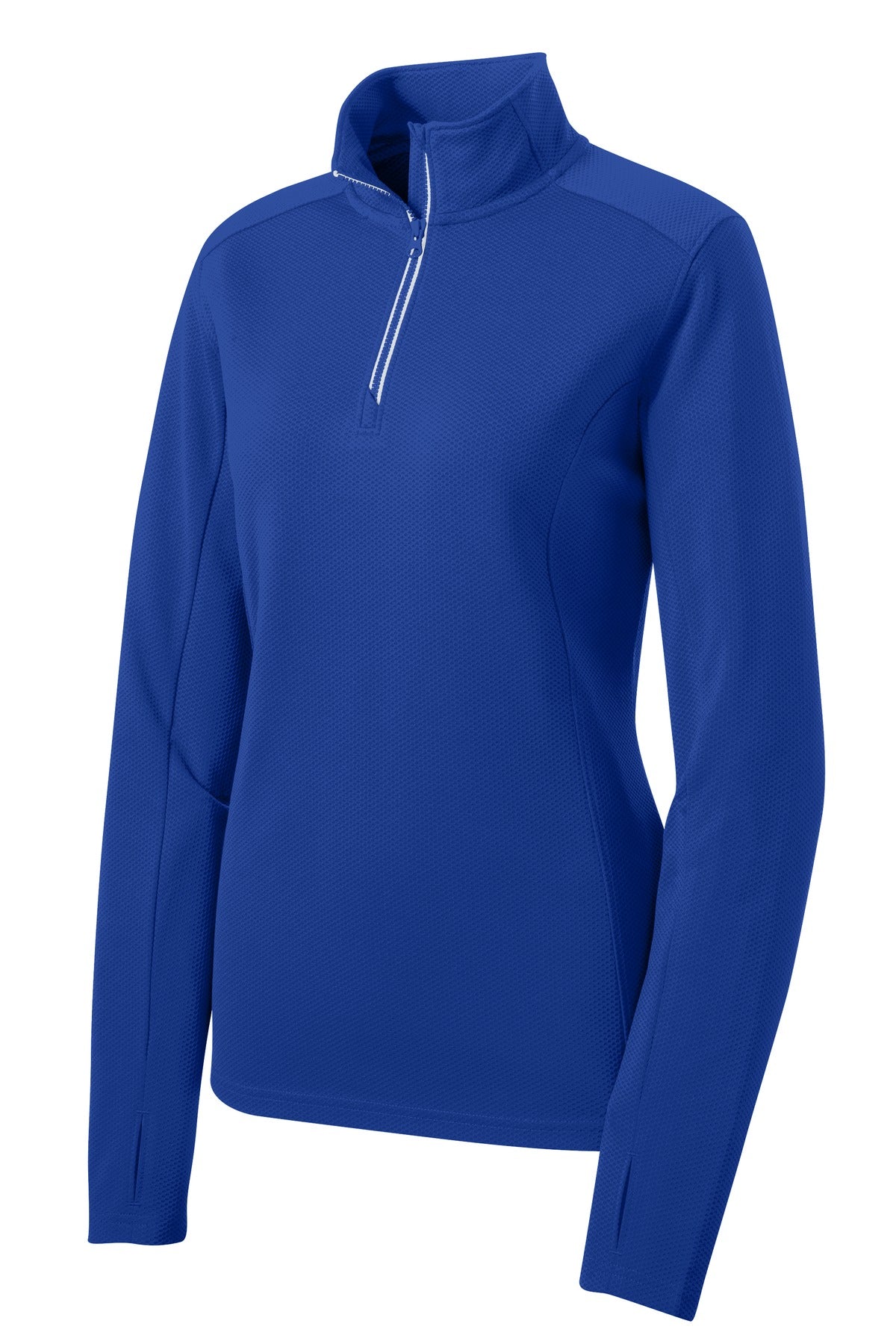 Sport-Tek Women's Sport-Wick Textured 1/4-Zip Pullover - True Royal