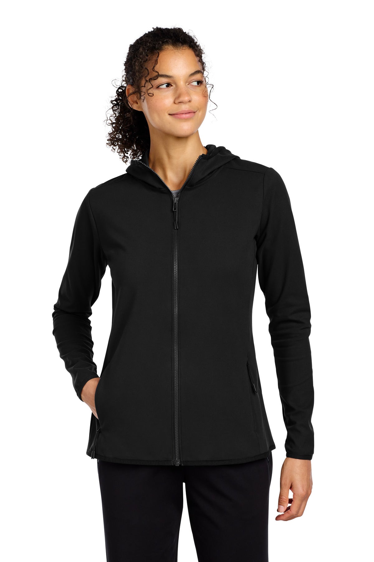 Sport-Tek Women's Circuit Hooded Full-Zip - Deep Black
