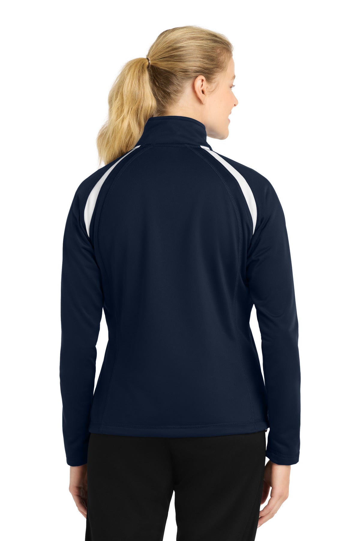 Sport-Tek Women's Tricot Track Jacket - True Navy/ White